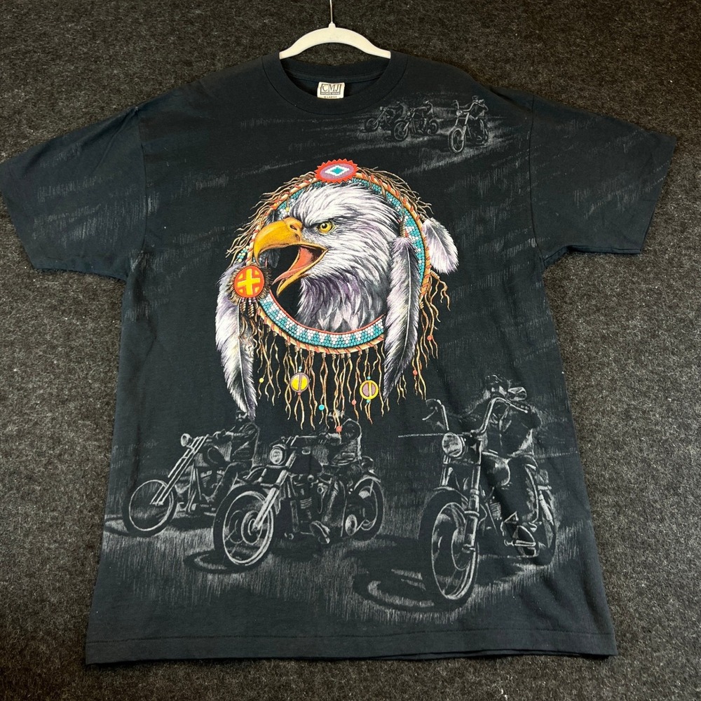 NWT Vintage 90s American Biker Eagle Dreamcatcher Shirt Mens XL Milwaukee Harley
